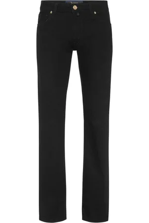 BILLIONAIRE Logo-patch five-pocket straight-leg jeans