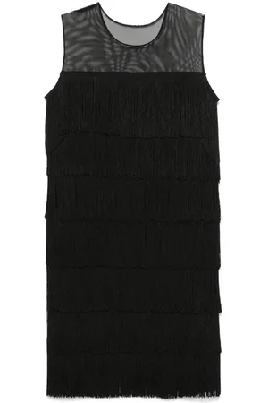 Norma Kamali Fringe sleeveless midi dress