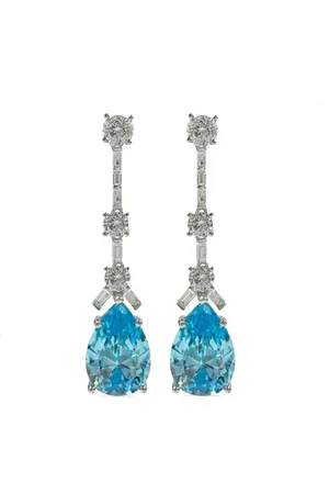 Juwelina Paris Aquamarine Drift drop earrings