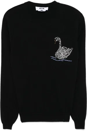 Msgm Swan-motif sweater
