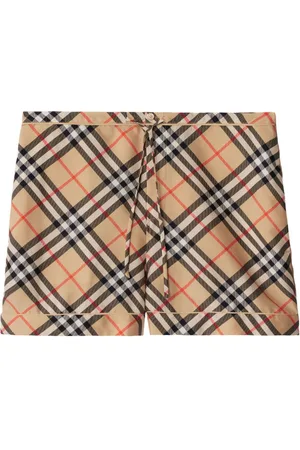 Burberry Check-print silk shorts