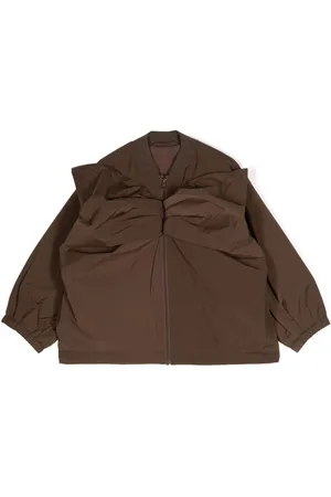 JNBY by JNBY Bow-embellished gathered bomber jacket