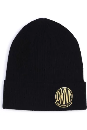 DKNY Logo-patch knitted beanie