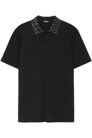 VERSACE Crystal-embellished polo shirt