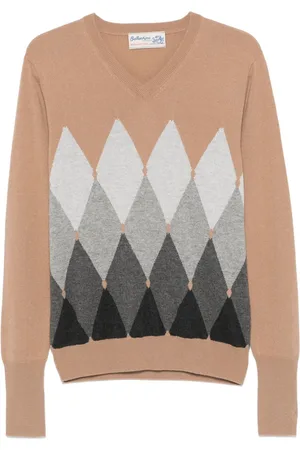 BALLANTYNE Diamond-pattern V-neck sweater