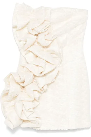 ROTATE Lace ruffle mini dress