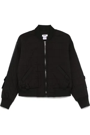 DKNY Logo-embellished quilted bomber jacket