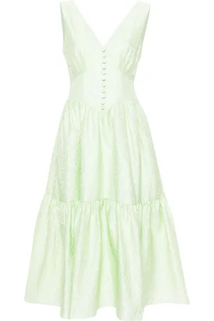 Self-Portrait Brocade-effect tiered dress