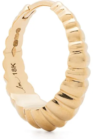 Lizzie Mandler 18kt yellow Fluted Crescent single huggie earring