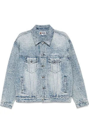 A Bathing Ape Logo-embroidered denim jacket