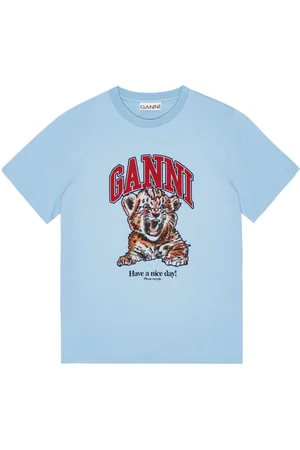 Ganni Cotton round-neck t-shirt