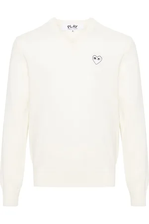 Comme des Garçons Heart-patch wool jumper