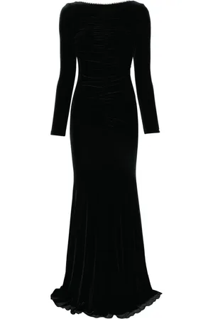 NISSA Velvet backless maxi dress