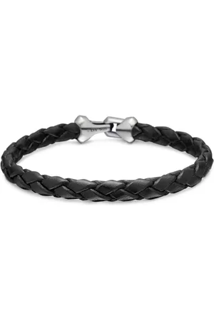 David Yurman Sterling Armory leather bracelet (6.6mm)