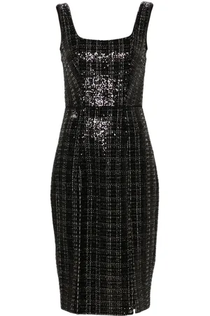 GENNY Sequinned tweed midi dress