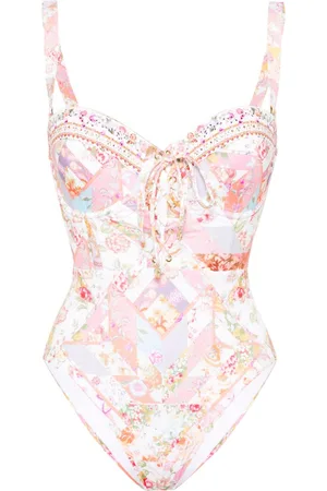 Camilla Floral lace-up swimsuit