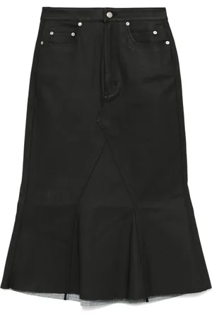 Rick Owens Coated midi skirt