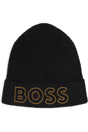 HUGO BOSS Logo-embroidered cotton beanie