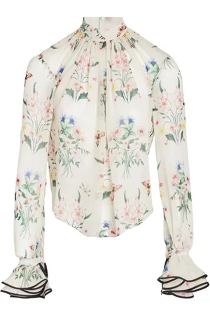 Giambattista Valli Floral-print silk blouse