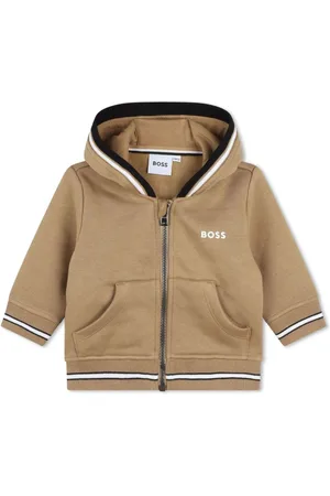 HUGO BOSS Logo-embroidered zipped hoodie