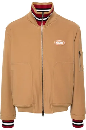 Moschino Logo-appliqué twill bomber jacket