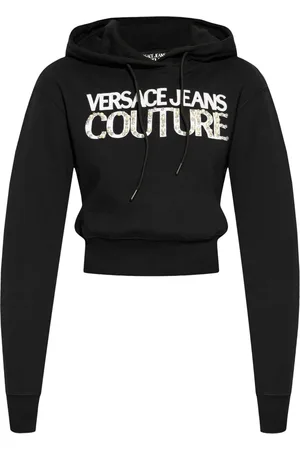 VERSACE Logo-print cotton hoodie