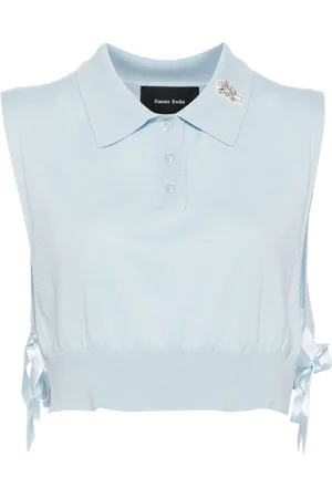 Simone Rocha Embellished knit polo bib