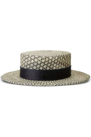 Le Mont St Michel Kiki logo-detail straw fedora