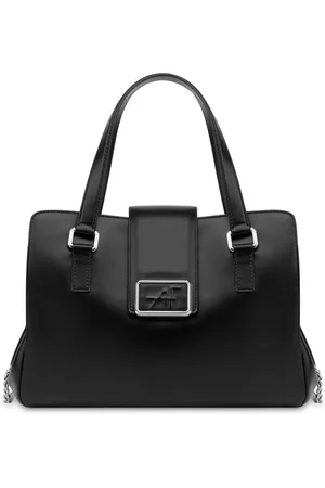 Alberta Ferretti Logo-embossed leather tote bag