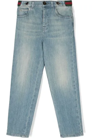 Gucci Web-stripe tapered jeans
