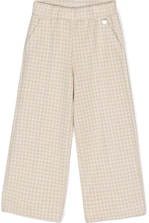 MONNALISA Houndstooth wide-leg trousers