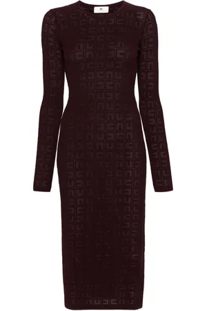 Elisabetta Franchi Pointelle-knit midi dress
