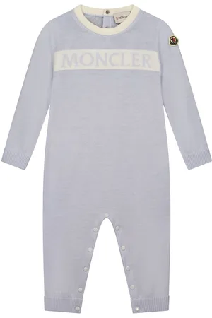 Moncler Logo-jacquard merino wool babygrow