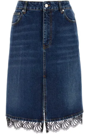 Stella McCartney Lace-trim denim skirt
