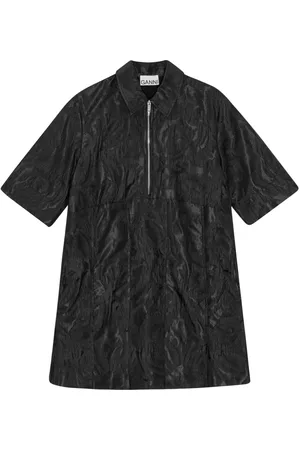 Ganni Short-sleeve cloqué mini dress