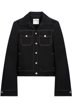 Courrèges Topstitched denim trucker jacket