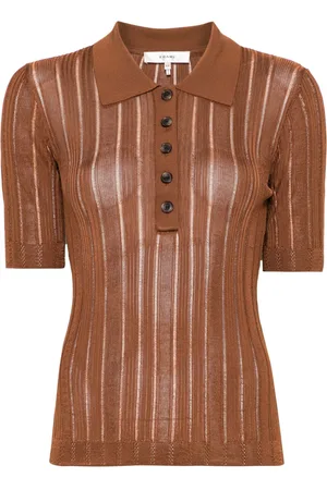 Frame Laddered ribbed polo shirt