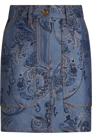 Etro Jacquard denim mini skirt