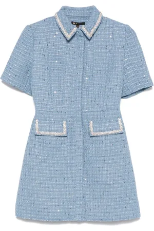 Maje Sequin-embellished tweed mini dress