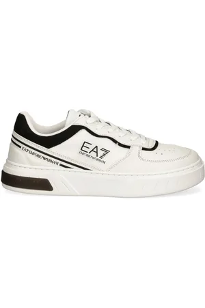 EA7 Logo-patch panelled sneakers