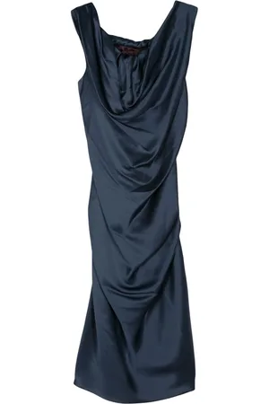Vivienne Westwood 2010s crepe draped midi dress