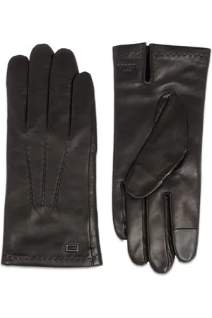 LANCEL Sellier logo-stamp leather gloves