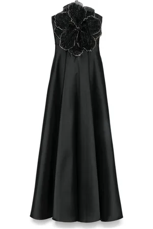 NISSA Floral-appliqué maxi dress
