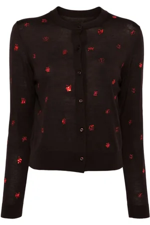 JNBY Sequined butterfly-embroidered cardigan