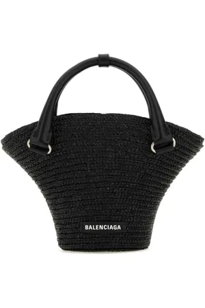 Balenciaga Mini braided-raffia tote bag