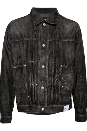 NEIGHBORHOOD Paint-splatter denim jacket