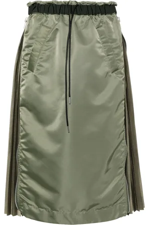 SACAI Pleat-panelled midi skirt