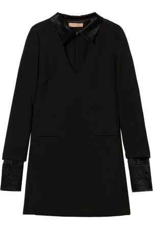 Twin-Set Satin-details crepe minidress