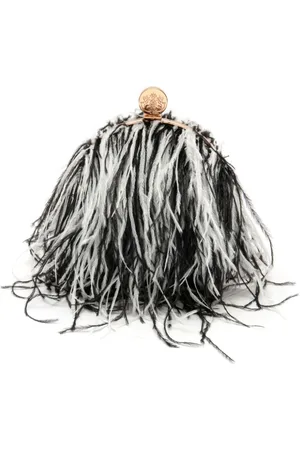 Isla Ibiza Lily feathered shoulder bag