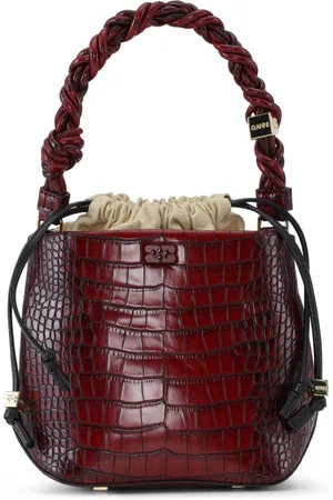 Ganni Bou crocodile-effect bucket bag